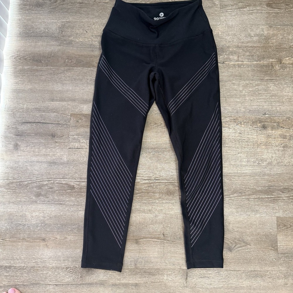 90 Degree by Reflex Black High Waist Leggings Size S